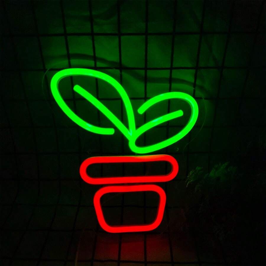 1 đèn LED neon gắn tường, đèn trồng cây dùng nguồn USB 5V, có công tắc điều khiển trực tuyến, cung cấp trực tiếp từ nhà máy, có thể tùy chỉnh. - Xanh lá, đỏ - Xem 1