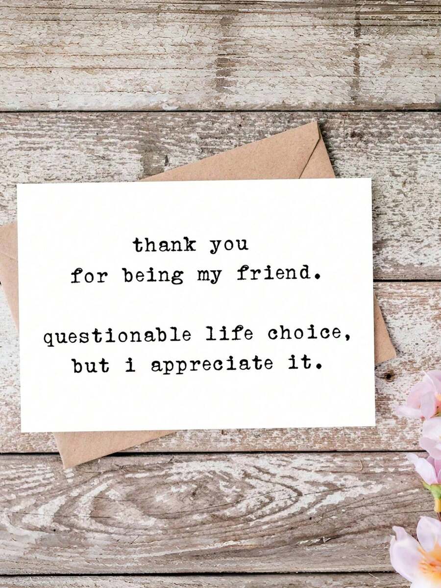 1pc Funny Thank You Card With Envelope, 
