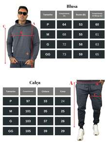 Men's Cotton Winter Fleece Set - Pants/Sweatshirt - Azul - Ver 4