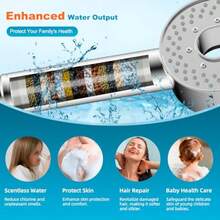 Filtered Showerhead With Handheld High Pressure 5 Sprays Handheld Shower Head With Brass Holder 71 Metal Hose Water Softener For Hard Water-Remove Chlorine Reduces Dry Itchy Skin - 附1個過濾器的淋浴噴頭 - 查看 3