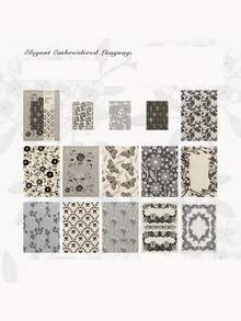 28pcs/Pack Vintage Embossed Embroidery Themed Decorative Paper Notebook Scrapbooking Supplies - Paper Embroidery - View 17