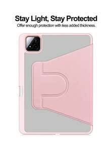 1 Ốp bảo vệ cá nhân hóa in ảnh và chữ theo yêu cầu, tương thích với iPad Air 4/5/10/11, tích hợp khe cắm bút cảm ứng và chân đế xoay 360°, quà tặng DIY độc đáo, phù hợp sử dụng hàng ngày. - Hồng - Xem 11