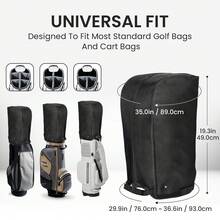 FINGER TEN Golf Bag Rain Cover 1 Pack For Stand & Cart Bags, Universal Fit Top Cover With Adjustable Hood For All-Weather Protection, Waterproof Dustproof Protector For Outdoor Use - Black - View 6