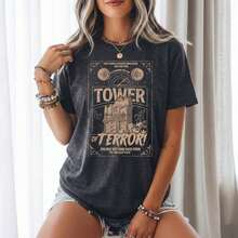 Tower Of Terror (Light) - Bella Canvas, Vintage Retro Spooky , Rides Shirt, Studios, Disneyland Rides Shirt Camisas Para Mujer Summer Tops Blusas Graphic Tees Women Plus Size Women Clothessummer Outfits For Women - màu đen - Xem 1