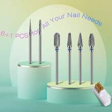 Bộ mũi khoan móng tay 7/3/1 chiếc/hộp, bao gồm cọ vệ sinh, mũi khoan móng tay chuyên nghiệp bằng thép vonfram 3/32", mũi khoan loại bỏ chai sần, dụng cụ làm móng nghệ thuật acrylic gel, phụ kiện làm móng tay chân dùng tại salon và nhà. - Nhiều màu - Xem 5