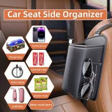 1 Piece Car Seat Side Multi-Functional Storage Bag - PU Leather Hanging Storage Pouch With Tissue Paper Dispenser, Phone And Pen Mesh Pockets. Car Tissue Box, Car Side Tissue Holder, Hanging Car Storage Bag, Multi-Purpose Tissue Box Organizer. - Multicolor - View 4