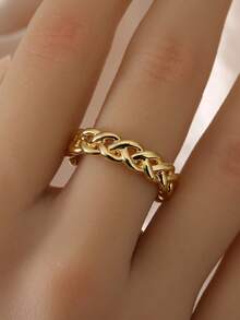 One Simple Fashion Personalized Fried Dough Twists Opening Ring Is Exquisite And Versatile, Suitable For Daily Holiday Wear, And Can Be Sent To Friends And Couples - Braided Ring - View 5