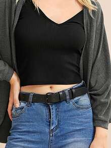 女士皮带，适用于裤子和连衣裙，黑色女士腰带 - 黑色 - 查看 4