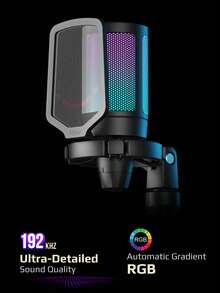 USB Gaming Computer Microphone With Stand, Pop Filter, Mute Button - Condenser Microphone For Podcast, Streaming, Online Chat, Suitable For PC Gamers, Youtubers - FIFINE A6T (Global Version) - View 4