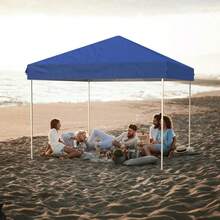 10 X 10ft Pop Up Canopy,  Foldable Outdoor Sunshade Shelter, One-Push Setup Tent  for Events, Parties, Camping and Commercial Use. Instant Setup Tent Shelter With, No Sidewalls - Azul - Ver 7