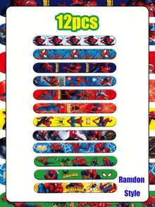 Bộ 12 vòng đeo tay chủ đề Người Nhện Marvel dùng cho tiệc sinh nhật, trang trí ngày lễ. Đồ trang trí và quà tặng sinh nhật, bộ vòng đeo tay phù hợp với trang phục dự tiệc, phụ kiện độc đáo, quà tặng hoàn hảo cho sinh nhật, lễ hội, cũng rất tuyệt vời để làm quà nhét vào tất Giáng sinh. - Vòng tròn tát hình con nhện - Xem 10