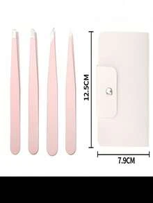 4件套不锈钢彩色镊子套装，高精度便携式眉毛及脱毛工具，化妆美容工具，包含紫色、粉色和黑色（1支/4支套装）。由于生产批次不同，包装袋内保护垫的位置随机，但不影响使用。价格实惠，适合作为圣诞礼物、化妆品及化妆工具。（颜色随机） - 多款式 - 查看 13