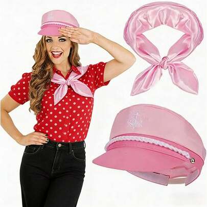 Mũ thủy thủ màu hồng hải quân, bộ trang phục cosplay và dự tiệc Halloween.