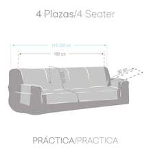 Kiva Universal And Versatile 4-Seater Sofa Cover, Various Colors Available – Easy-To-Fit Protective Sofa Cover For Backrest, Seat And Arms - Troy Antrasit - View 6