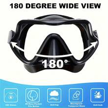 JoyMaySun 1 Set Panoramic Wide-Angle Adjustable Dry Snorkel Mask, Tempered Glass Anti-Leak Adult Snorkeling Diving Swimming Training Equipment, Professional Snorkel Set - Multicolor - View 4