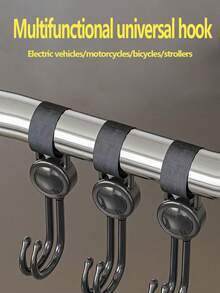 2pcs Electric Bike Hooks, No Drilling Multi-Function Hooks, Universal For Bicycle, Motorcycle, Helmet, Motorcycle Accessories, Accessory Storage, Car Organizer - Hook Up - View 2