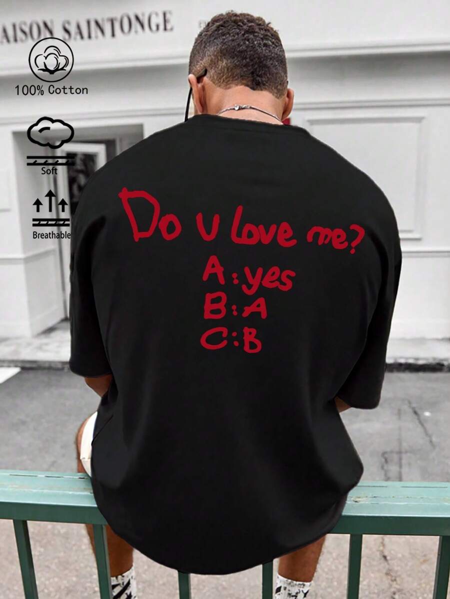 T-shirt pour hommes, T-shirt graphique amusant, nouveaux hauts de sport pour hommes printemps/été, chemise décontractée à la mode douce et respirante pour hommes à manches courtes noires - Noir - Voir 1