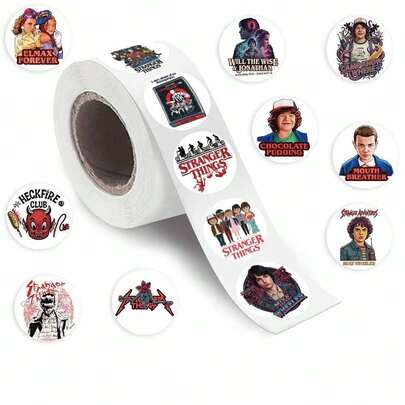 500pcs/Set Themed Sticker Roll, Popular Movie & TV Series Creative Decor, Notebook, Desktop Stickers, Sticker, New Year Gift, Valentine's Day Gift, Easter Gift [Stochastic Style]