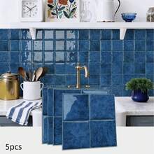 5pcs/10pcs 3D Crystal Epoxy Mosaic Wall Stickers, Self-Adhesive Waterproof Oil-Proof Heat-Resistant Wall Paper For Kitchen, Bathroom, Balcony And Other Home Decor - PBS-2 - View 10