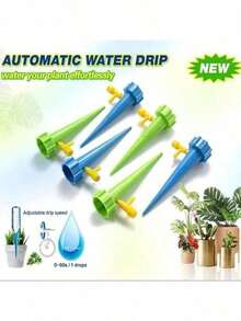 20个装度假植物浇水器，盆栽植物自动浇水桩，室内花园、室外盆栽植物自动滴灌装置，防止浇水过多 - A - 查看 3