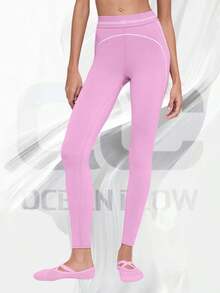 Airbrush High-Waist 7/8 Heart Throb Legging - Candy Heart Pink/White - View 1