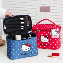 Official Sanrio Hello Kitty Polka Dot Cosmetic Bag, Cute & Elegant Large Capacity Makeup Bag For Cosmetics And Small Items - View 2