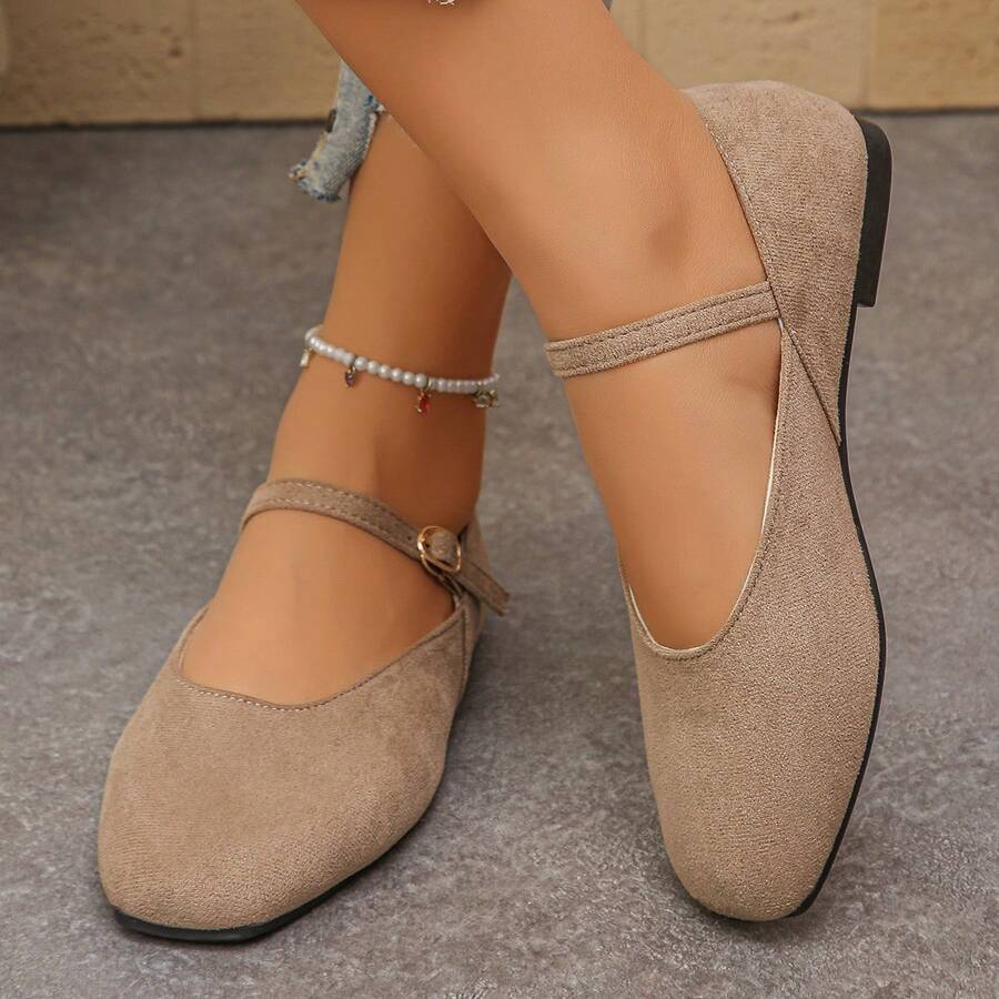 Spring/Autumn New Casual Flat Slip-On Shoes For Women, Comfortable Non-Slip Durable Everyday Wear Loafers, Suitable For Mothers And Pregnant Women - Khaki - View 1