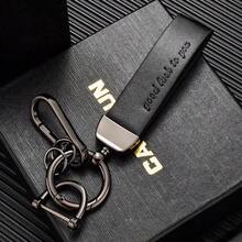 Universal Custom Car Leather Keychain - "Good Luck To You" Engraved Design, Durable PU Leather + Zinc Alloy Hardware, Personalized Customization, Universal Fit For Car & Home Keys, Portable Anti-Loss Accessory, Available In Black, Brown And Grey - A - View 12