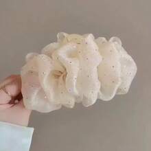 公主波点星空泡泡发夹，女士丸子头造型，蓬松发型，蝴蝶结发圈，发夹 - 黑色 - 查看 4