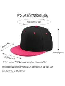 1pc Unisex Adjustable Flat Brim Sun Protection Hip Hop Baseball Cap, Suitable For Men And Women, Spring/Summer, Streetwear - Multicolor - View 3