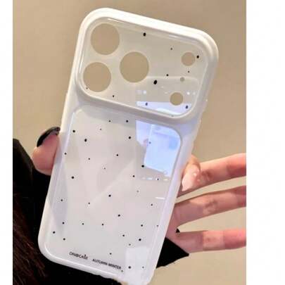 Polka Dot Summer Ins Fresh Yellow Splash Ink Phone Case, Acrylic Protective Cover For IPhone 17/16 Pro Max/15 New, Minimalist & Stylish