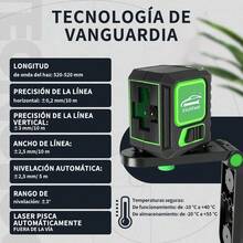 2-Line Green Laser Level With Adjustable Base, Automatic Leveling Tool For Home And Construction, Batteries Included - Black - View 10