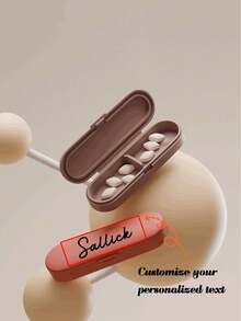 Customized Text Magnetic Medicine Box, Mini Portable Pill Case, Light-Proof Medicine/Tablet Storage Box With Compartments - Multicolor - View 1