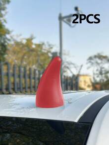 2 piezas Pegatinas decorativas 3D para coche | Cuernos de diablo y pequeño árbol | Decoración para techo | Cuernos de diablo y pequeño árbol divertidos para decoración de techo, adecuado para todos los modelos de coche | Agrega personalidad a tu coche - A - Ver 12