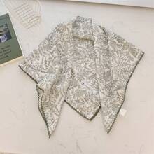 Women Bandana & Square Scarves - Creamy Yellow Cartoon Heart - View 9
