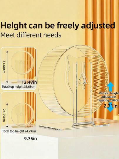 Ultra-Quiet Hamster Wheel, Acrylic Double-Bearing Running Wheel For Hamsters, Silent Spinner Toy For Gerbil Mice, Healthy Exercise & Entertainment Pet Supplies
