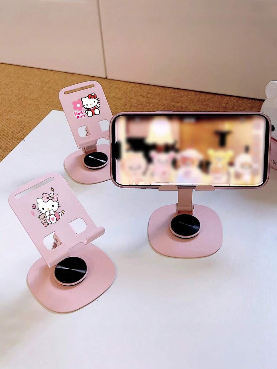 SANRIO Giá đỡ điện thoại để bàn Hello Kitty màu hồng, xoay 360° và có thể gập lại. - Nhiều màu - Xem 1