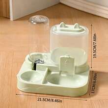 Bộ bát ăn tự động cho mèo gồm 1 bình chứa nước 400ml và 1 bình chứa thức ăn 700ml, bát ăn đôi bằng thép không gỉ cho mèo/chó. - 400ml + 700ml - Xem 7