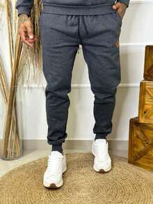 Men's Cotton Winter Fleece Set - Pants/Sweatshirt - Grey - View 2