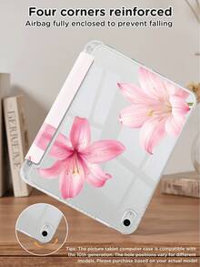 Kingsung Casing Pelindung Tablet Akrilik Transparan Dua Sisi Lipat Berbentuk Y dengan Motif Bunga, Cocok untuk Tablet /Mini6/7/9.7/10.2/10.5/10.9/12.9/Pro 11, Generasi ke-10, Casing Pelindung Mendukung Penyesuaian Multi-Sudut, 6 Mode Penempatan Stand, Slot Pena Terintegrasi, Pelat Belakang Transparan, Perlindungan Anti-Jatuh, Bangun/Tidur Otomatis - MultiWarna - View 10