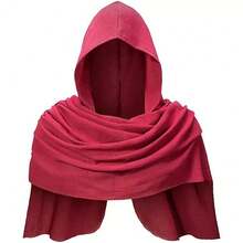 1pc Medieval Viking Vintage Hooded Shawl Scarf, Renaissance Warrior Knight Costume Cape, Holiday Party Stage Costume Performance Prop,Halloween - Multicolor - View 6