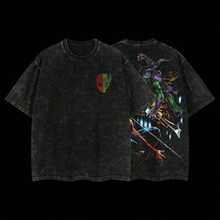 Green Goblin Norman Osborn Vs Spidey-Man Villain MCU Comic Edition Double Printed Oversize Lightweight Acid Washed Tee TV Series Graphic Design Top Cotton Streetwear Comic Superheroes T-Shirt Clothes Menswear Womenswearsummer Outfits For Womenmens Clothes - màu đen - Xem 1