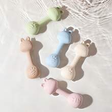 Cute Rabbit Rattle Toy, Bendable Non-Slip Handle With Multi-Texture, Sensory Development Aid, Easy To Clean, Parent-Child Interaction & Stress Relief Toy, Newborn Gift - Multicolor - View 9