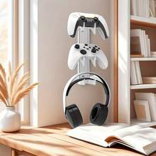 1pc White Solid Color Universal Stand For Nintendo Switch, Wall Mount Holder For Controller And Headphone, Transparent Display Stand, Easy Installation Game Accessory Mother's Day Gift - Clear - View 2