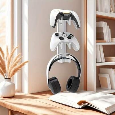 1 pieza Soporte universal para Nintendo Switch, soporte de pared para controlador y auriculares, soporte de pantalla transparente, accesorio de juego de fácil instalación