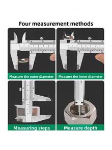 Thước kẹp Vernier bằng thép không gỉ 0-150mm - Thước đo micromet cầm tay, trượt mượt mà, bền và dễ sử dụng, thích hợp cho công nghiệp, cơ khí, chế tác trang sức, không cần nguồn điện, kỹ thuật chính xác và thủ công mỹ nghệ. - A - Xem 8