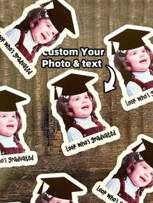 Customizable Multi-Size Photo Stickers, Personalized Photo Stickers, Graduation Stickers, Waterproof Stickers, Stickers, Meaningful Gifts, Commemorative Gifts, For Her, Friends, Students, Employees, School, Home, Office, Graduates, Multi-Functional, Customizable, Personalized - Multicolor - View 2