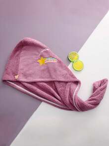 1pc Cute Embroidered Super Absorbent Microfiber Hair Towel, Quick-Drying Hair Cap With Buckle To Prevent Frizz, Suitable For Curly/Long Hair Shower, Perfect Gift For Travel, Halloween, Christmas And More. Also Ideal For Salons, Hotels, Sports, Home And Skincare - Other - View 17