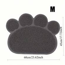 1个PVC防滑宠物猫砂垫，猫爪形状猫厕所垫，两用猫砂垫，可作餐垫使用，猫咪用品 - 彩色 - 查看 12