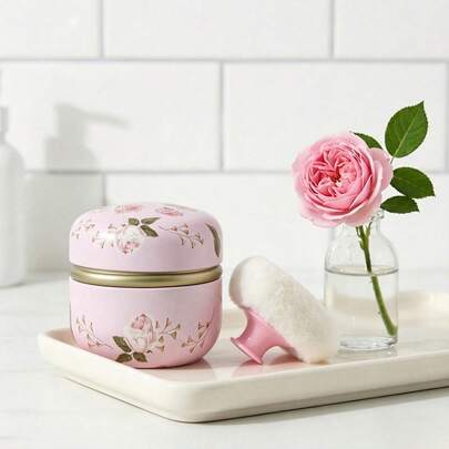 Bộ 1 hộp phấn rôm cho bé, hộp đựng phấn rôm chống hăm tã cho trẻ sơ sinh, hộp thiếc kín chống rò rỉ đựng phấn rôm mềm mại, hộp đựng phấn rôm chăm sóc cơ thể cho trẻ em, quà tặng lý tưởng cho bà mẹ và trẻ sơ sinh.